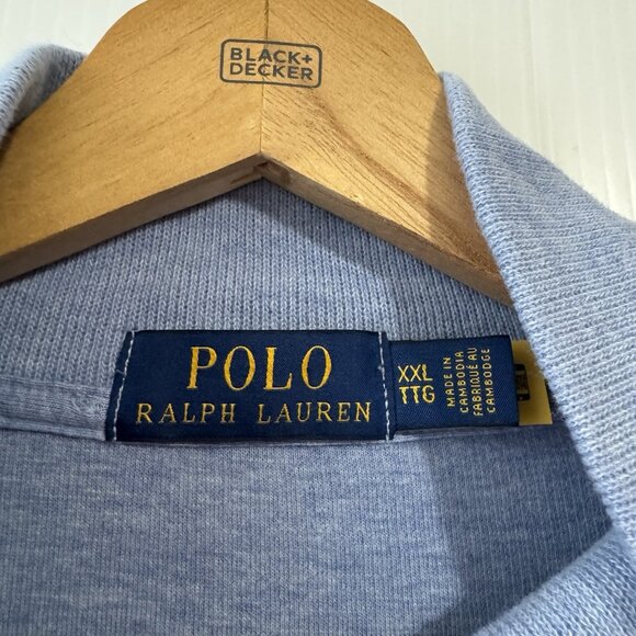 Polo Ralph Lauren Sweater Mens XXL Blue 100% Cotton 1/4 Zip Long Sleeve Pullover - Picture 6 of 15